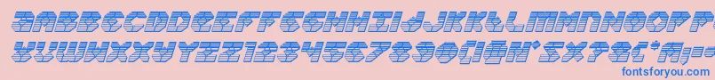 Zoomrunnerchromeital-Schriftart – Blaue Schriften auf rosa Hintergrund