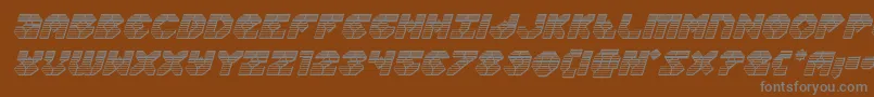 Zoomrunnerchromeital-fontti – harmaat kirjasimet ruskealla taustalla
