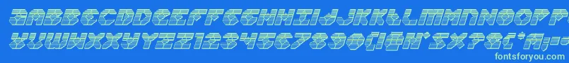 Zoomrunnerchromeital Font – Green Fonts on Blue Background
