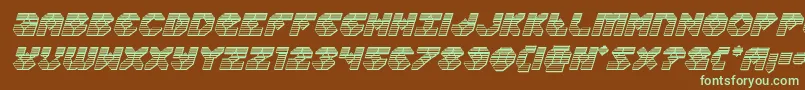 Zoomrunnerchromeital-fontti – vihreät fontit ruskealla taustalla