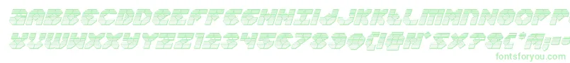 Zoomrunnerchromeital-Schriftart – Grüne Schriften auf weißem Hintergrund