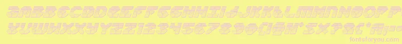 Zoomrunnerchromeital-Schriftart – Rosa Schriften auf gelbem Hintergrund
