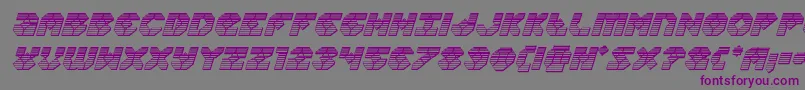 Zoomrunnerchromeital-Schriftart – Violette Schriften auf grauem Hintergrund