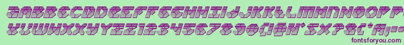Fonte Zoomrunnerchromeital – fontes roxas em um fundo verde