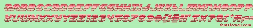Zoomrunnerchromeital Font – Red Fonts on Green Background