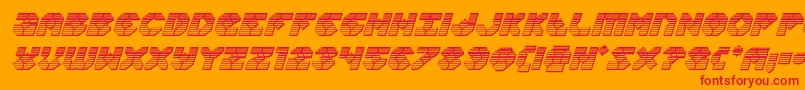 Zoomrunnerchromeital-Schriftart – Rote Schriften auf orangefarbenem Hintergrund