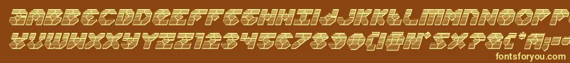 Zoomrunnerchromeital-fontti – keltaiset fontit ruskealla taustalla