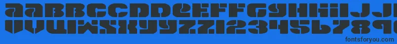 Spacec5e2-Schriftart – Schwarze Schriften auf blauem Hintergrund