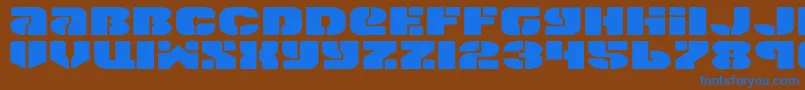 Więcej informacji o czcionce Spacec5e2 Czcionka Spacec5e2 – niebieskie czcionki na brązowym tle