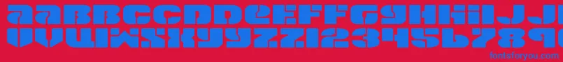 Шрифт Spacec5e2 – синие шрифты на красном фоне