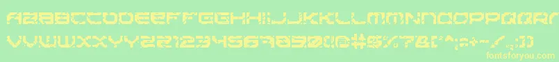 フォントSector017 – 黄色の文字が緑の背景にあります