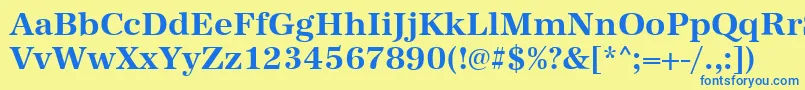 AntiquastdBold Font – Blue Fonts on Yellow Background