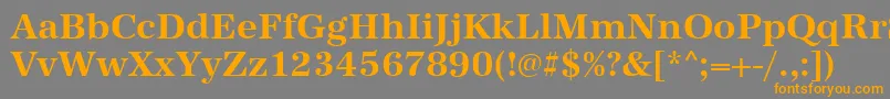 フォントAntiquastdBold – オレンジの文字は灰色の背景にあります。