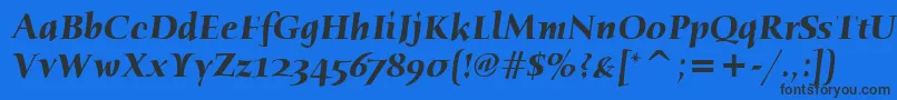 HumanaSerifItcBoldItalic Font – Black Fonts on Blue Background