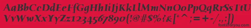 HumanaSerifItcBoldItalic Font – Black Fonts on Red Background