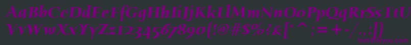 Шрифт HumanaSerifItcBoldItalic – фиолетовые шрифты на чёрном фоне