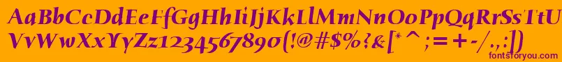 HumanaSerifItcBoldItalic Font – Purple Fonts on Orange Background