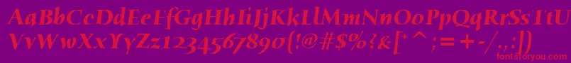 HumanaSerifItcBoldItalic Font – Red Fonts on Purple Background