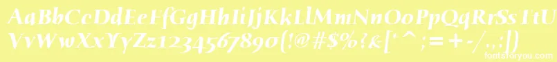 HumanaSerifItcBoldItalic Font – White Fonts on Yellow Background