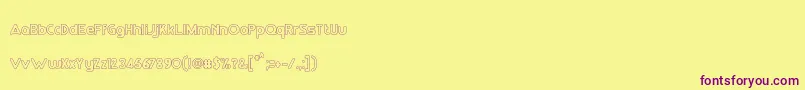 Fonte RmPlaytime – fontes roxas em um fundo amarelo