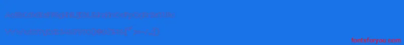 Czcionka RmPlaytime – czerwone czcionki na niebieskim tle