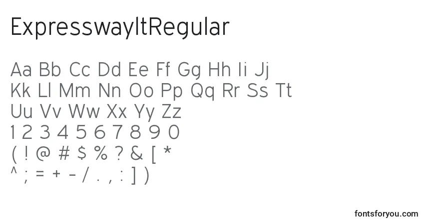 Fuente ExpresswayltRegular - alfabeto, números, caracteres especiales
