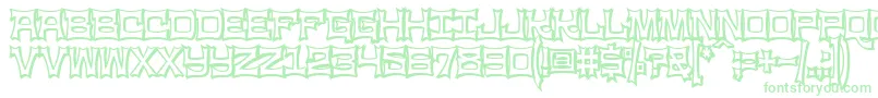 Więcej informacji o czcionce Ninjaline Czcionka Ninjaline – zielone czcionki na białym tle