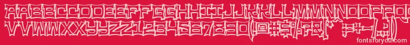 Ninjaline Font – Pink Fonts on Red Background
