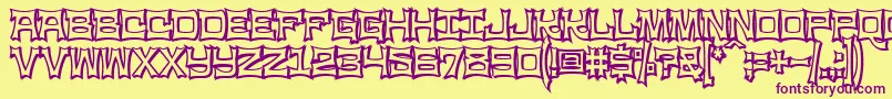Ninjaline Font – Purple Fonts on Yellow Background