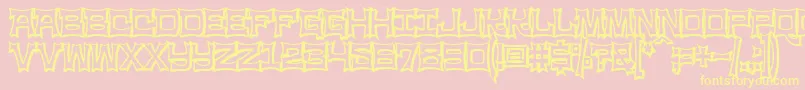 Ninjaline Font – Yellow Fonts on Pink Background