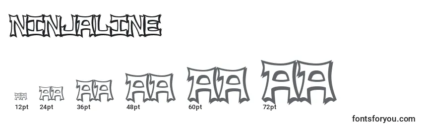 Размеры шрифта Ninjaline