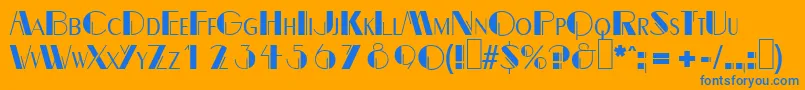 B691DecoRegular Font – Blue Fonts on Orange Background