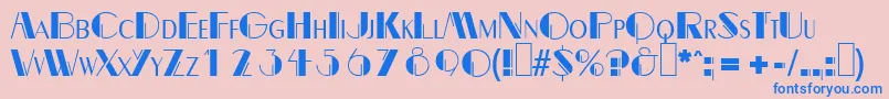 B691DecoRegular Font – Blue Fonts on Pink Background