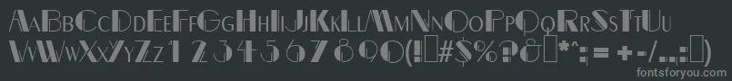 フォントB691DecoRegular – 黒い背景に灰色の文字