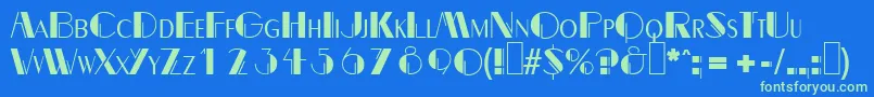 B691DecoRegular Font – Green Fonts on Blue Background