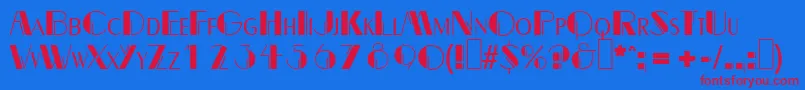 B691DecoRegular Font – Red Fonts on Blue Background