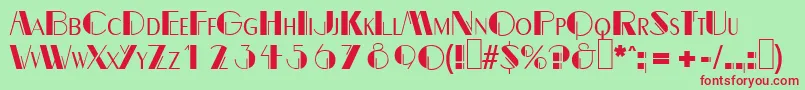 B691DecoRegular Font – Red Fonts on Green Background