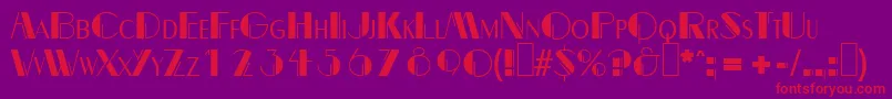 B691DecoRegular Font – Red Fonts on Purple Background