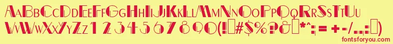 B691DecoRegular Font – Red Fonts on Yellow Background