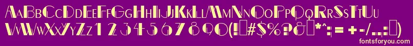 B691DecoRegular Font – Yellow Fonts on Purple Background