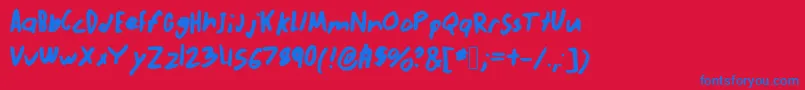 Шрифт Abnormal – синие шрифты на красном фоне