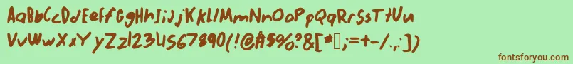 Abnormal Font – Brown Fonts on Green Background