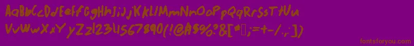 Abnormal-fontti – ruskeat fontit violetilla taustalla