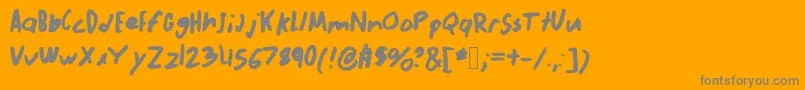 Abnormal Font – Gray Fonts on Orange Background