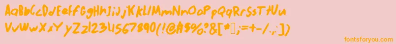 Abnormal Font – Orange Fonts on Pink Background