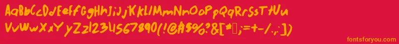 Abnormal Font – Orange Fonts on Red Background