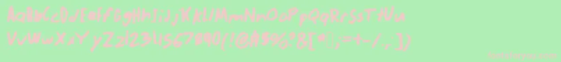 Abnormal Font – Pink Fonts on Green Background