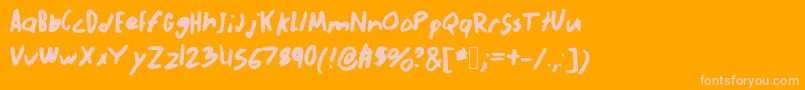 Abnormal Font – Pink Fonts on Orange Background