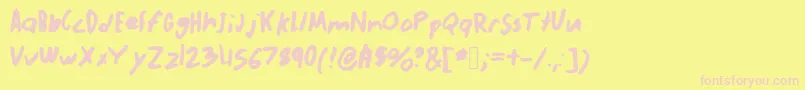 Abnormal Font – Pink Fonts on Yellow Background