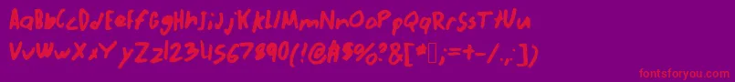 Abnormal Font – Red Fonts on Purple Background